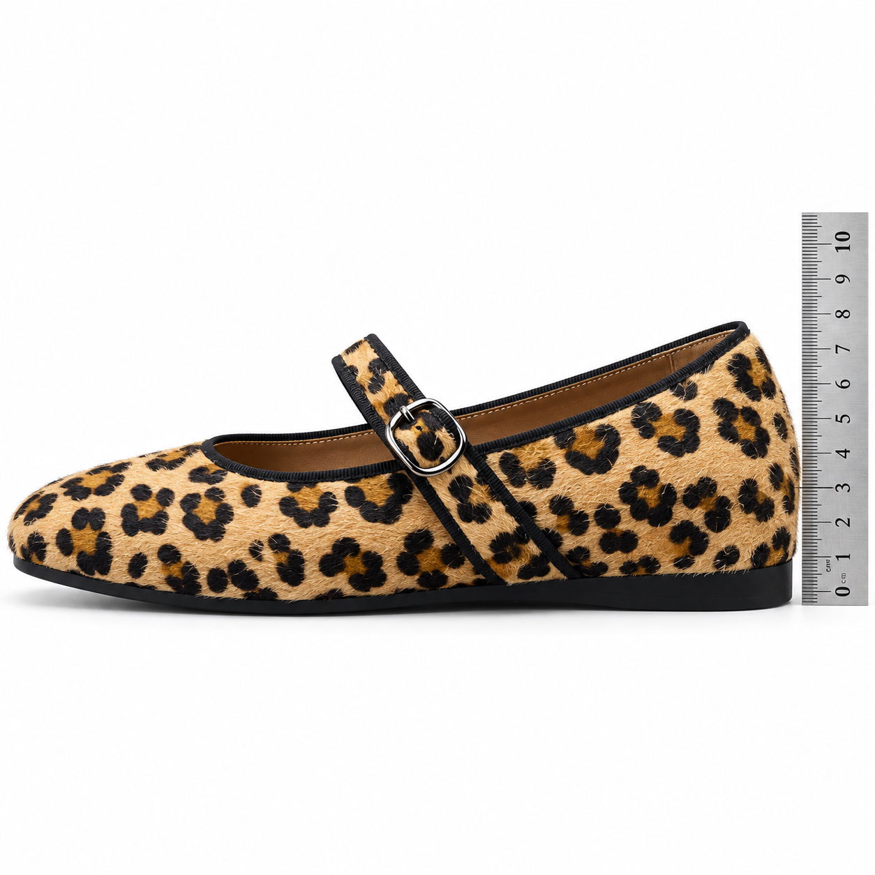 Soft-Sole Leopard-Print Mary Jane Flats
