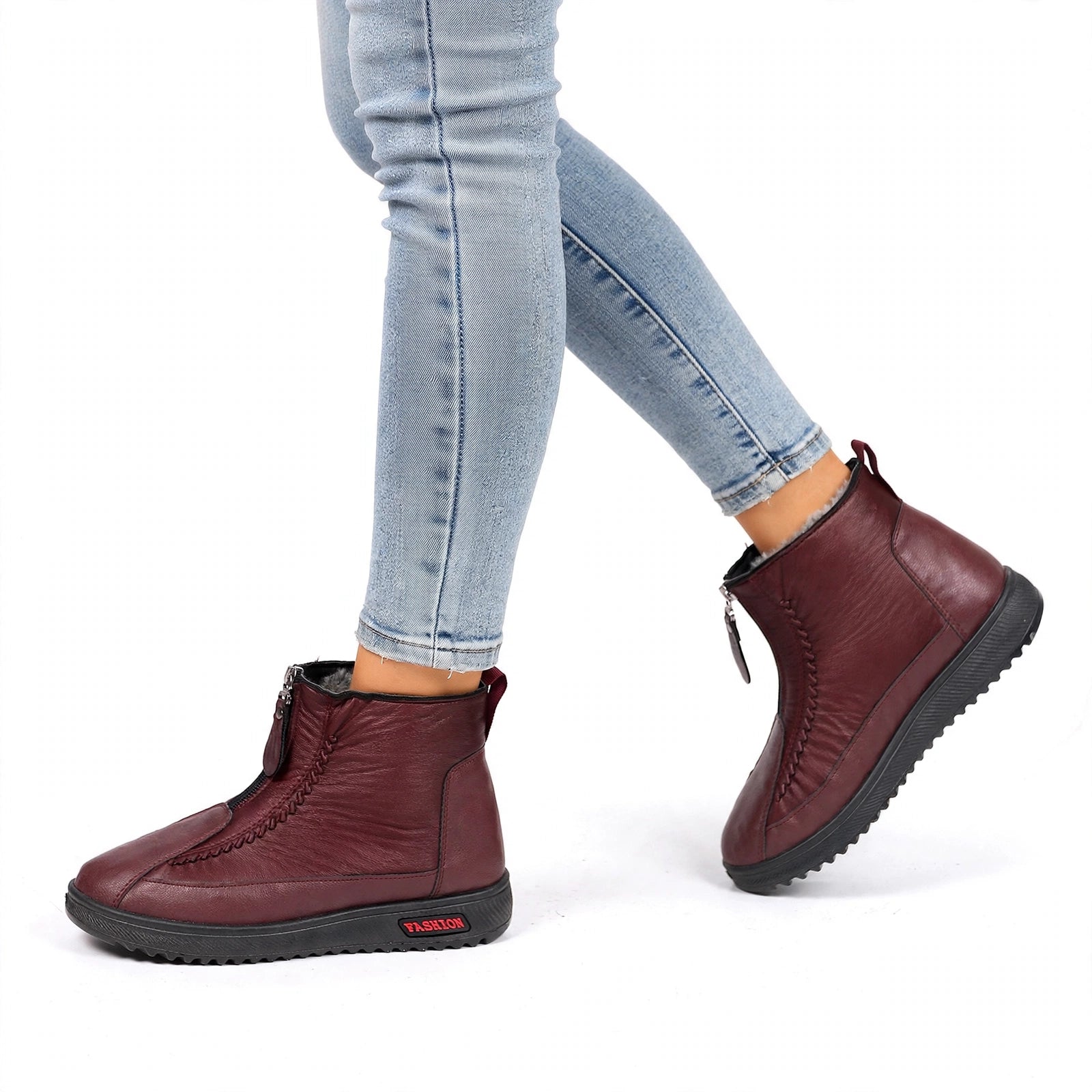 Elowen Fleece-Lined Buckle Ankle Boots