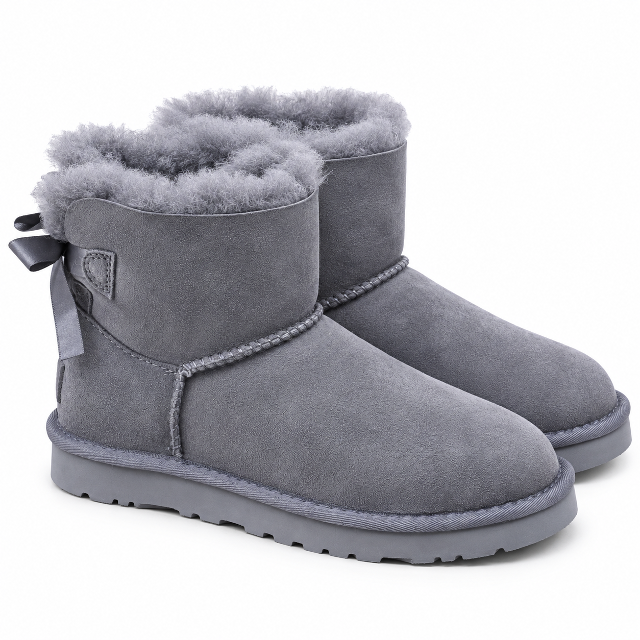 Sheepskin-Lined Bow Snow Boots