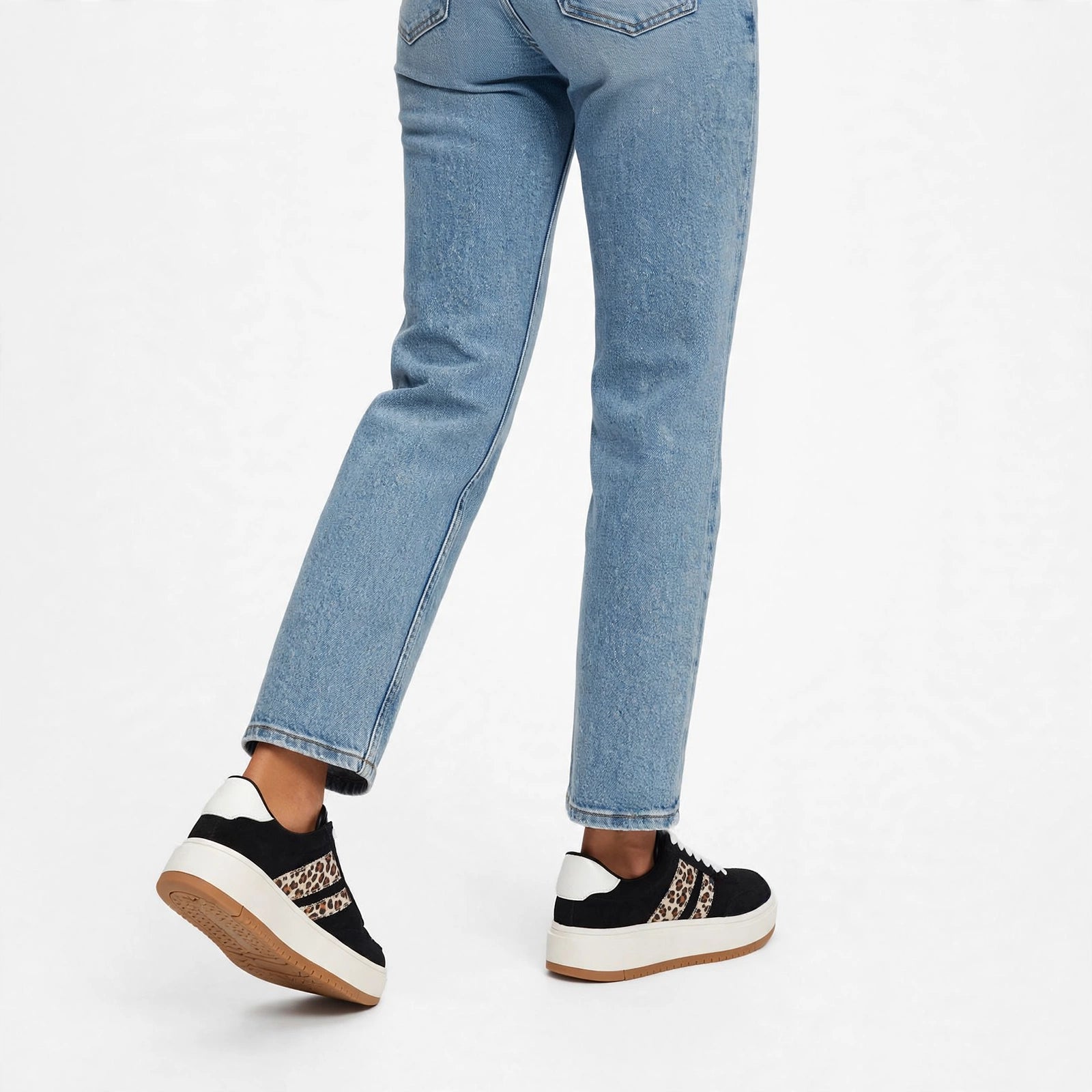 Mila Layered Stripe Gum-Sole Sneakers