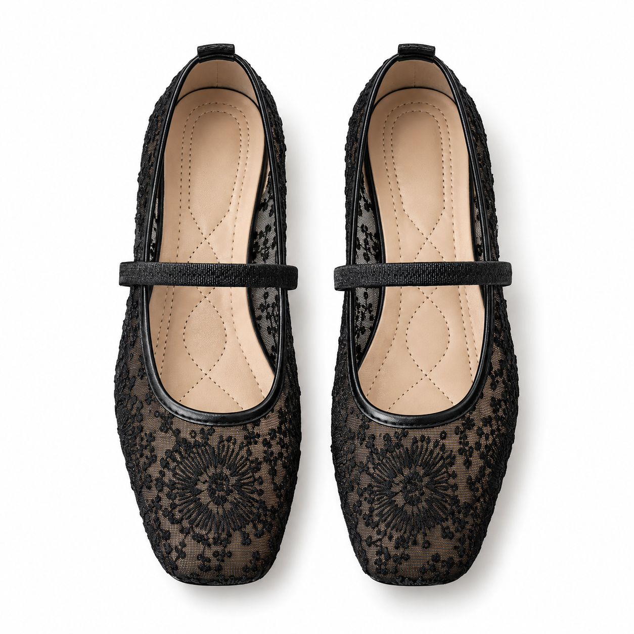 Floral French-Style Mary Jane Flats