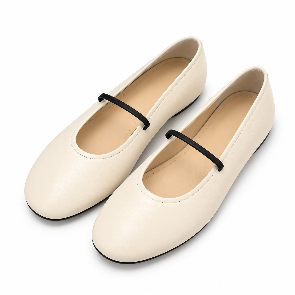 Soft-Sole Round-Toe Mary Jane Flats