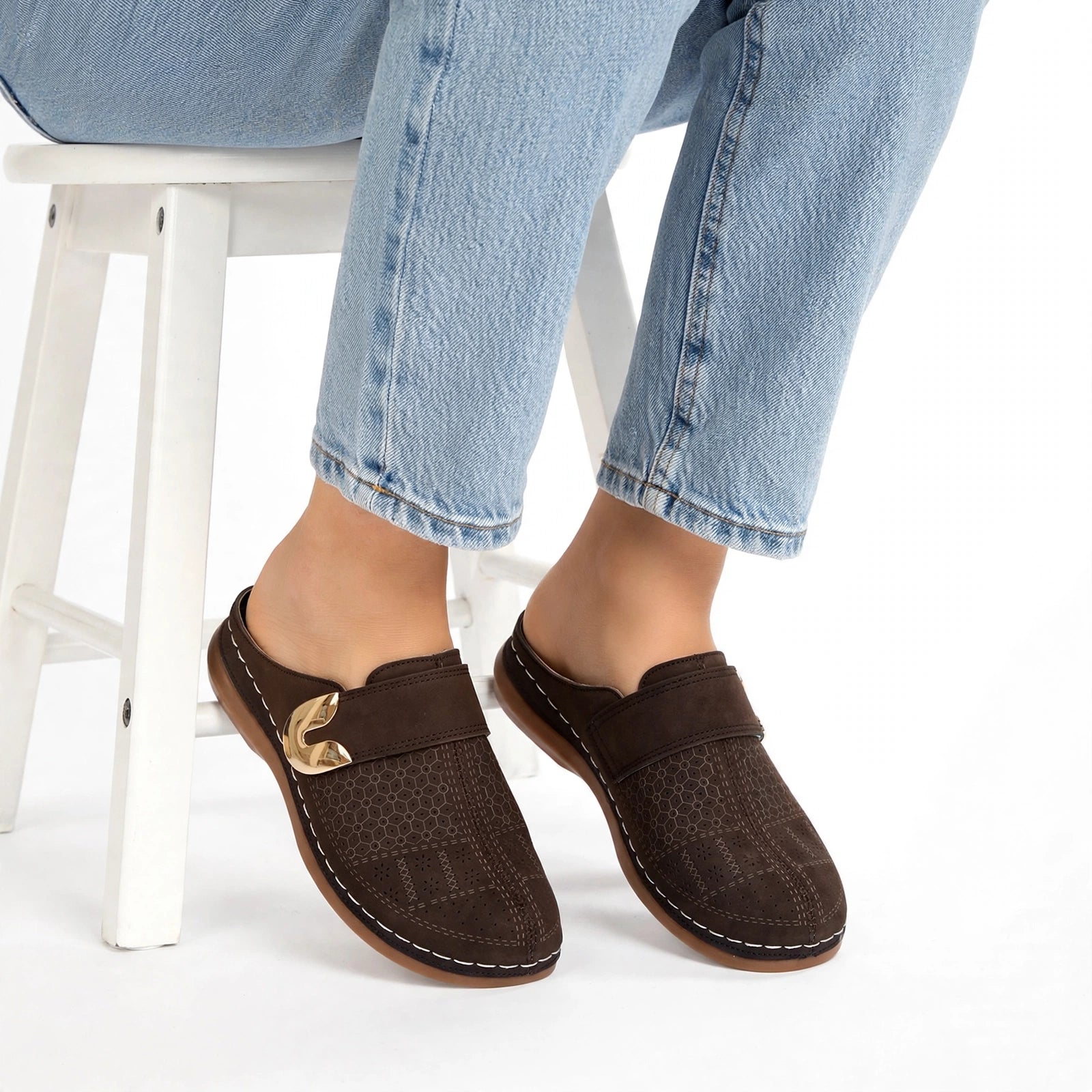 Elara Fuzzy Double-Band Slide Slippers