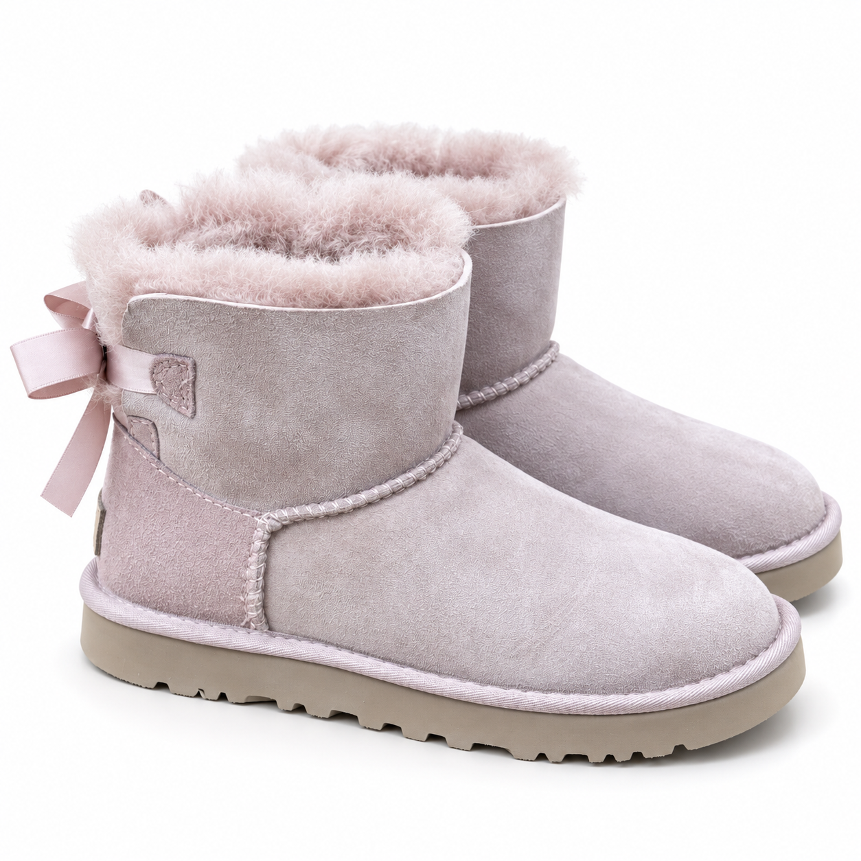 Sheepskin-Lined Bow Snow Boots