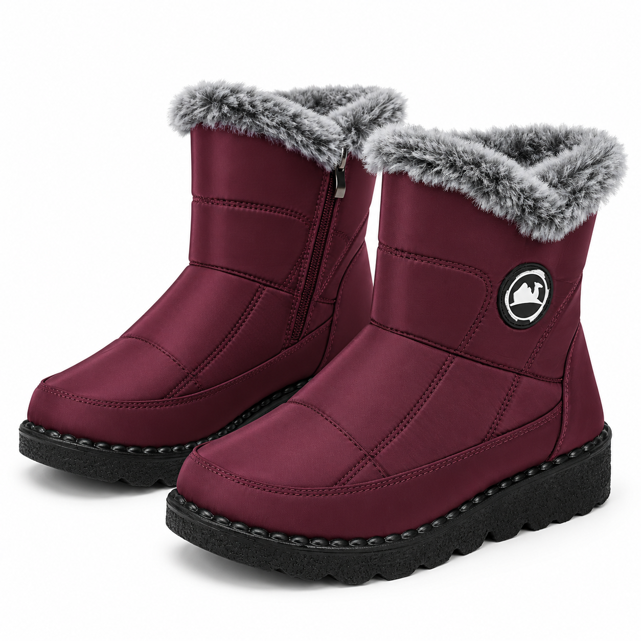 Fleece-Lined Zipper Winter Boots