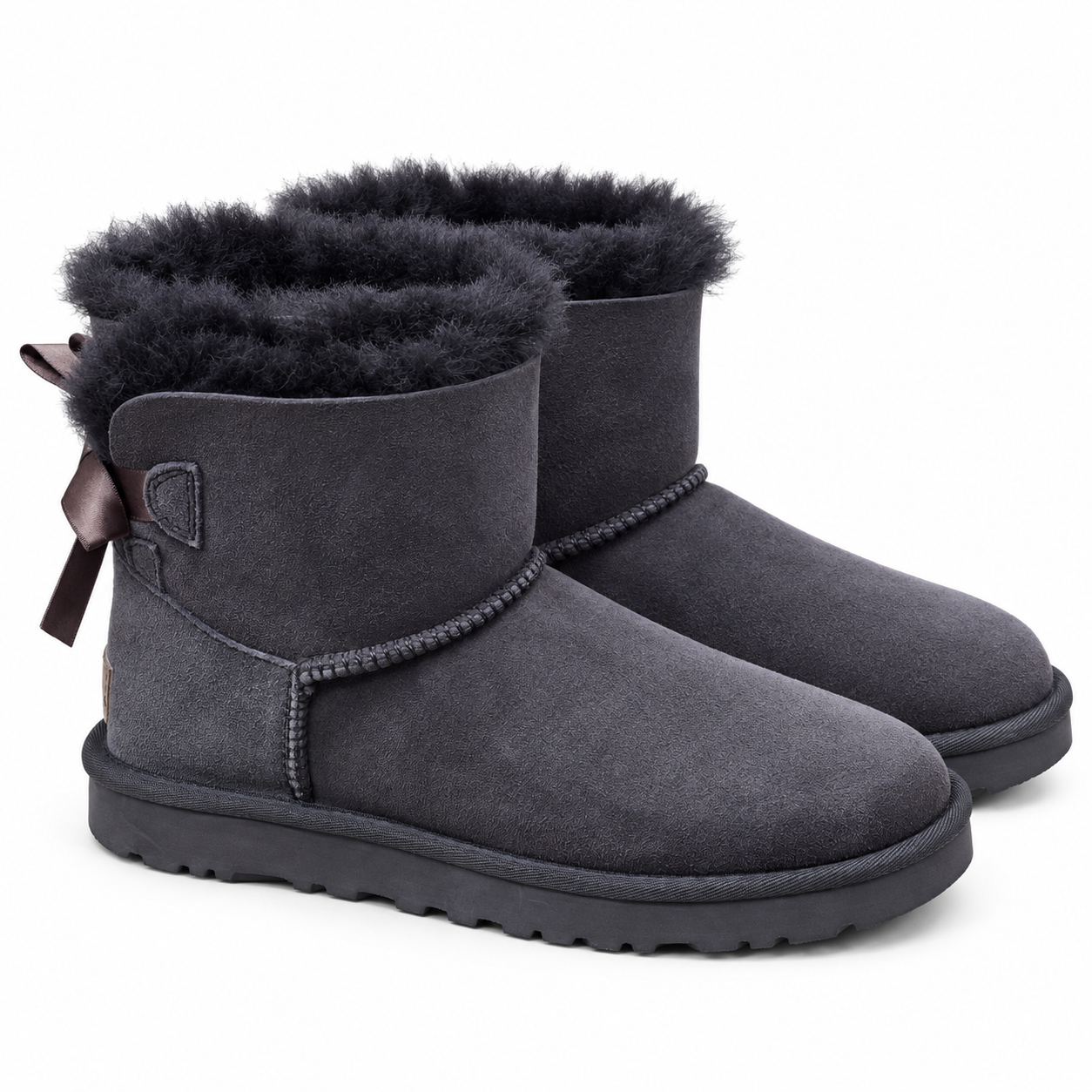 Sheepskin-Lined Bow Snow Boots