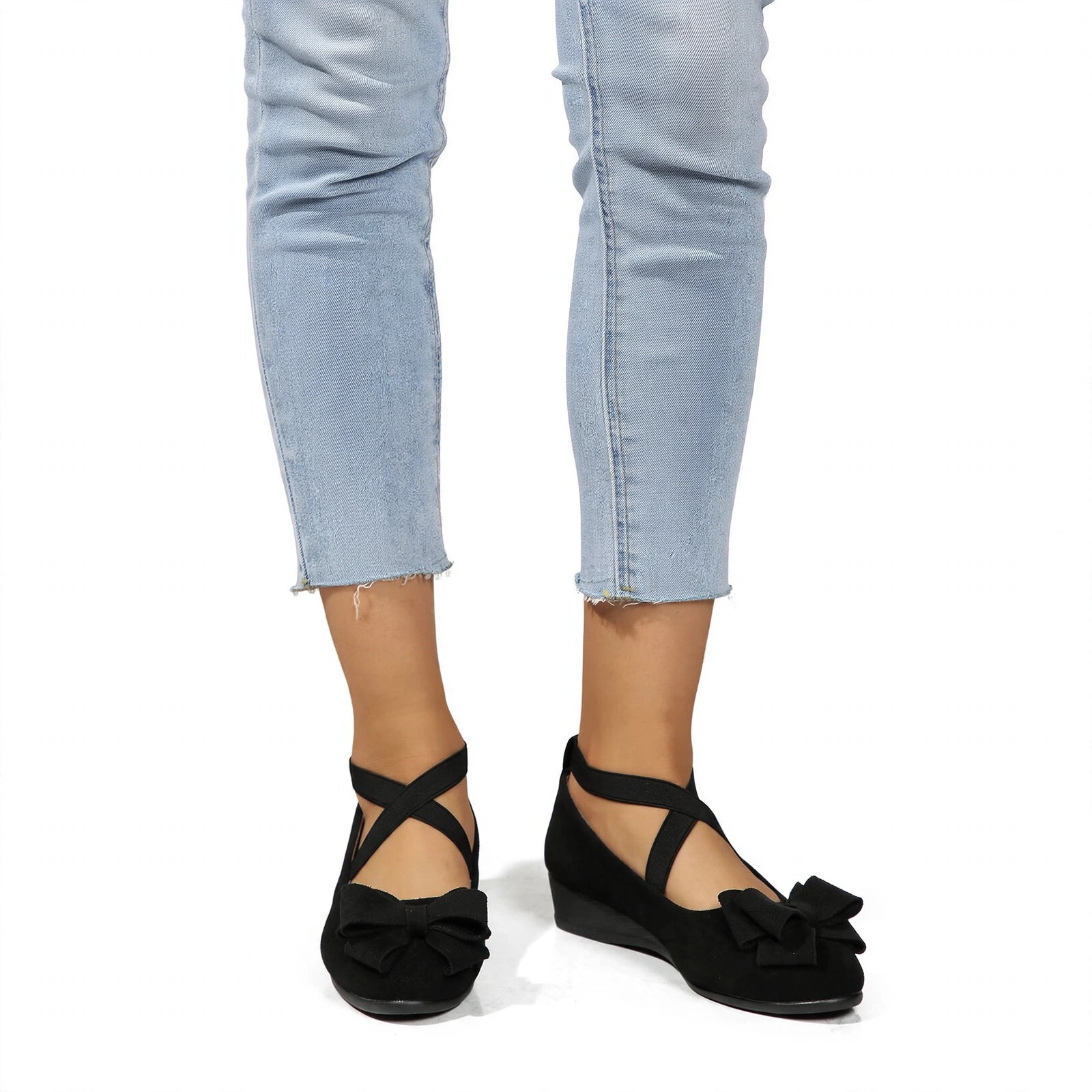 Marla Wide-Toe Knit Mary Jane Flats