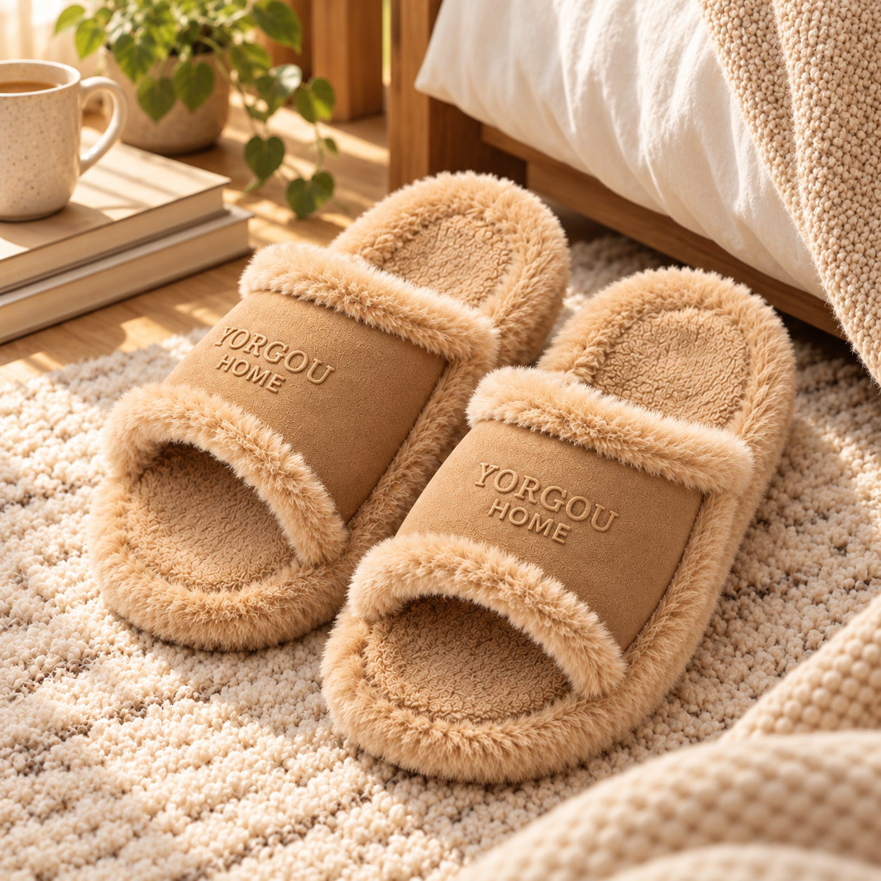 Cozy Faux Leather Winter Slippers
