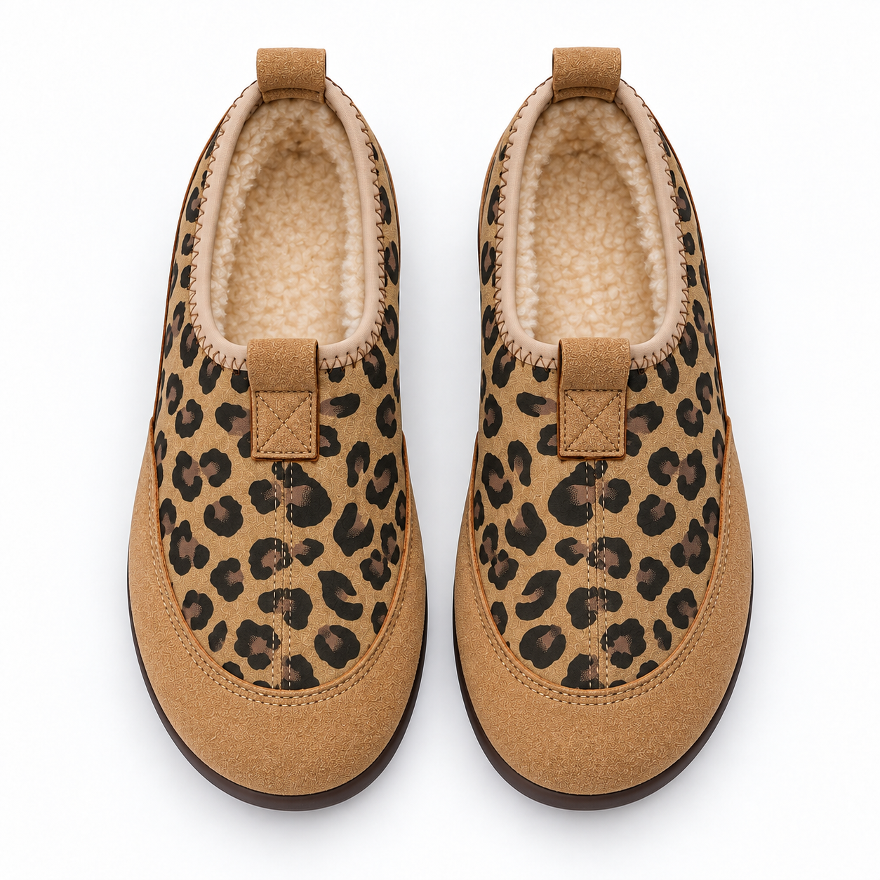Leopard-Print Soft-Sole Winter Loafers