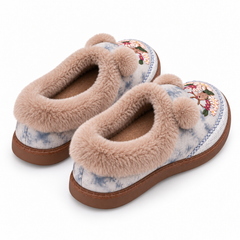 Floral Fleece-Lined Thick-Sole Winter Shoes