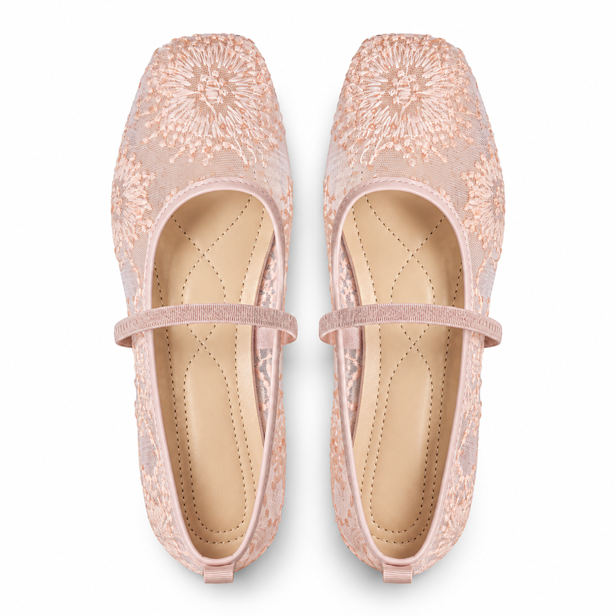 Floral French-Style Mary Jane Flats