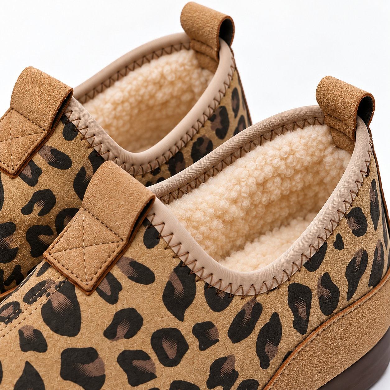 Leopard-Print Soft-Sole Winter Loafers