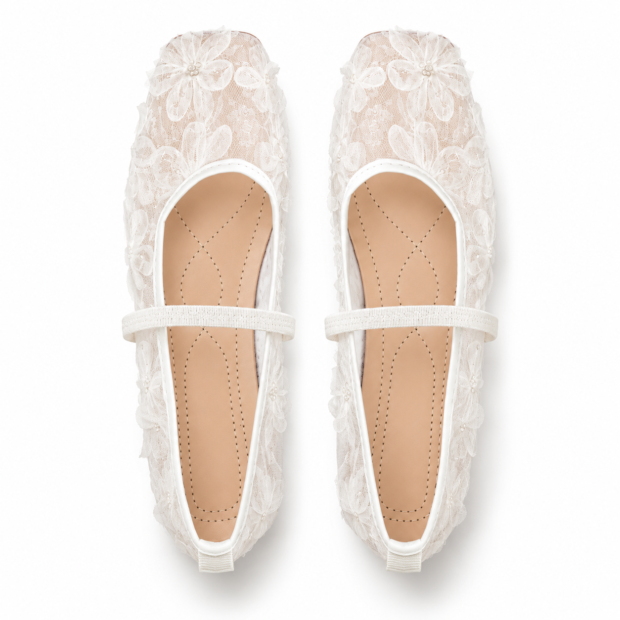 Floral French-Style Mary Jane Flats