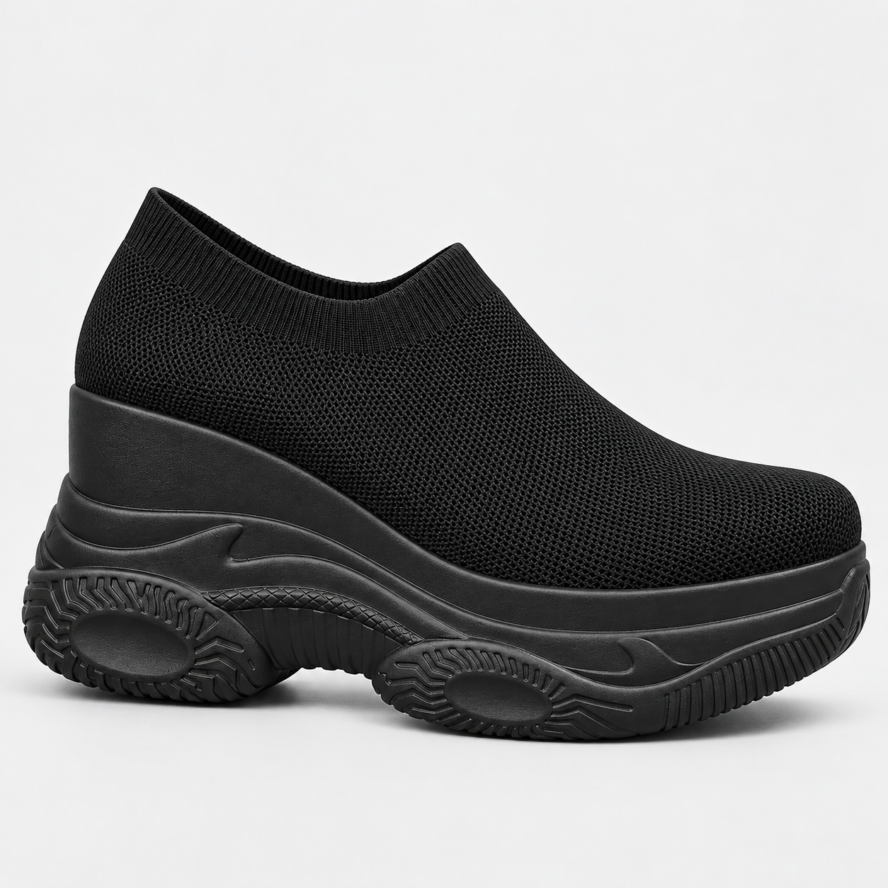 Knit Platform Slip-On Sneakers