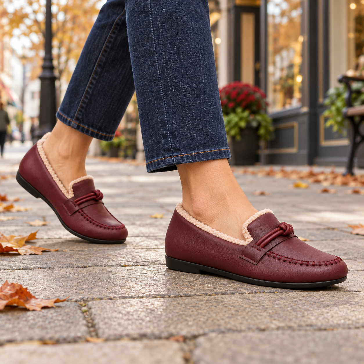 Sherpa-Lined Moccasin Loafers