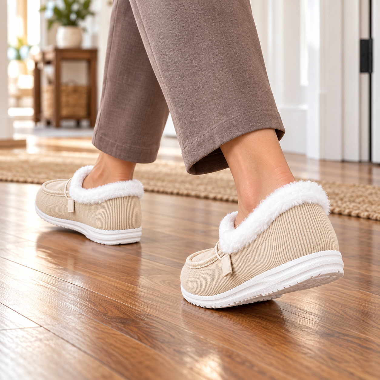 Fleece-Lined Moccasin Loafers