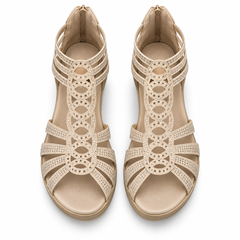 Embellished Cutout Wedge Sandals