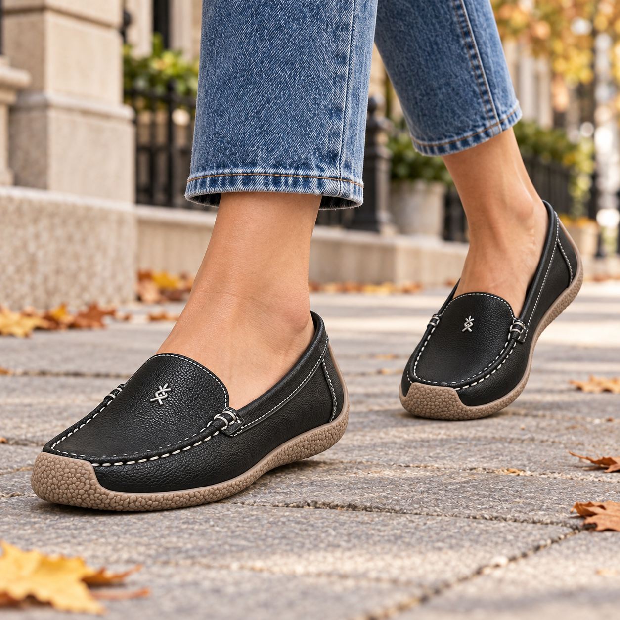 Cushioned Suede-Look Loafers