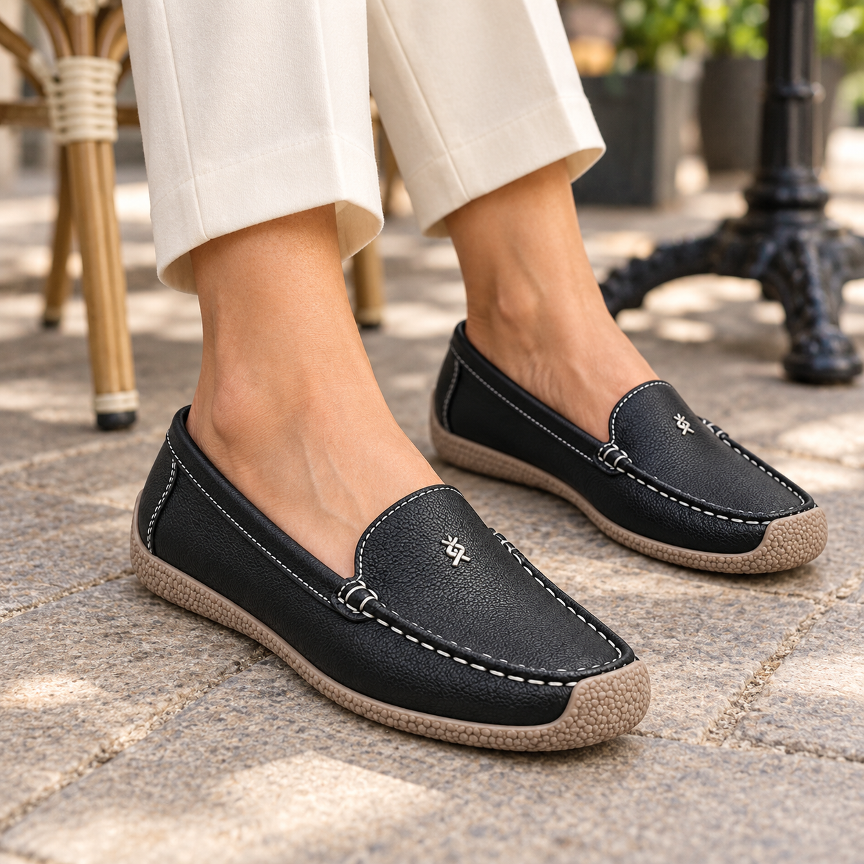 Cushioned Suede-Look Loafers
