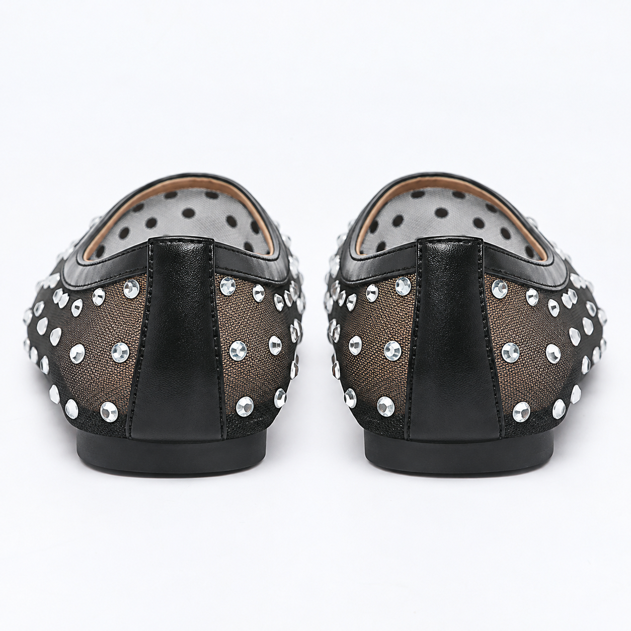 Rhinestone Mesh Ballet Flats
