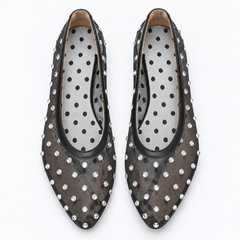 Rhinestone Mesh Ballet Flats