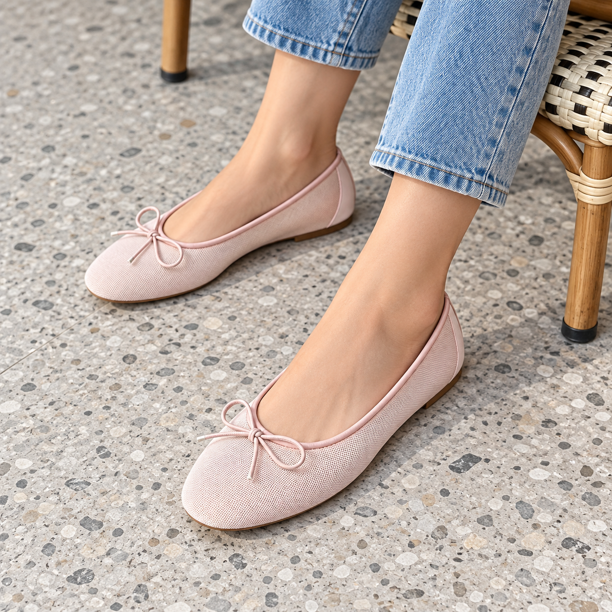 Sheer Mesh Ballet Flats