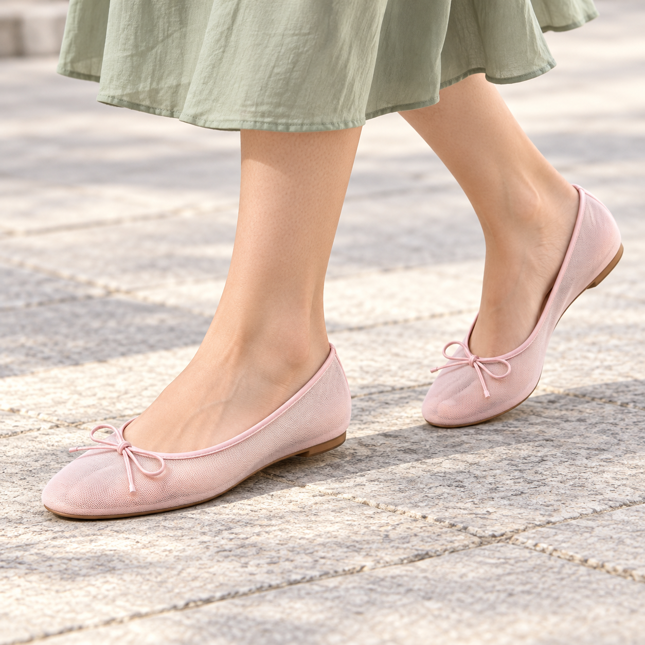 Sheer Mesh Ballet Flats