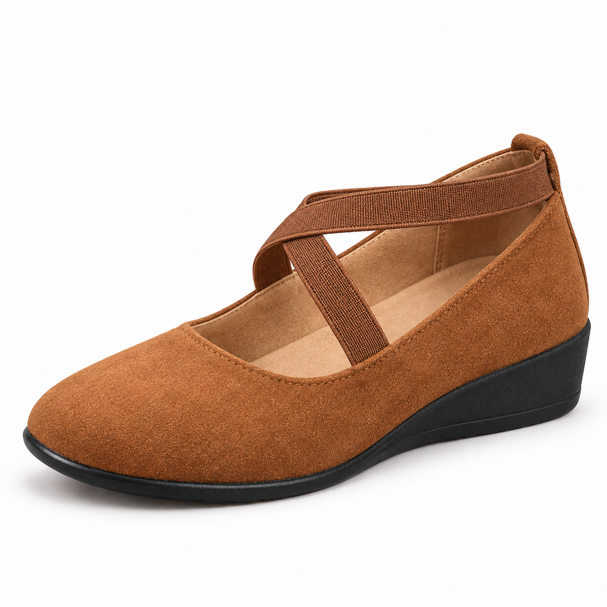 Elastic-Strap Mary Jane Wedges