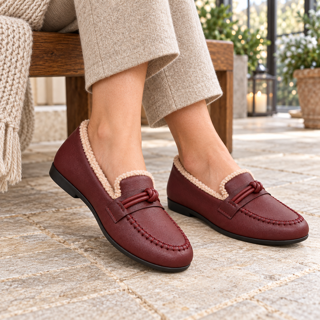 Sherpa-Lined Moccasin Loafers