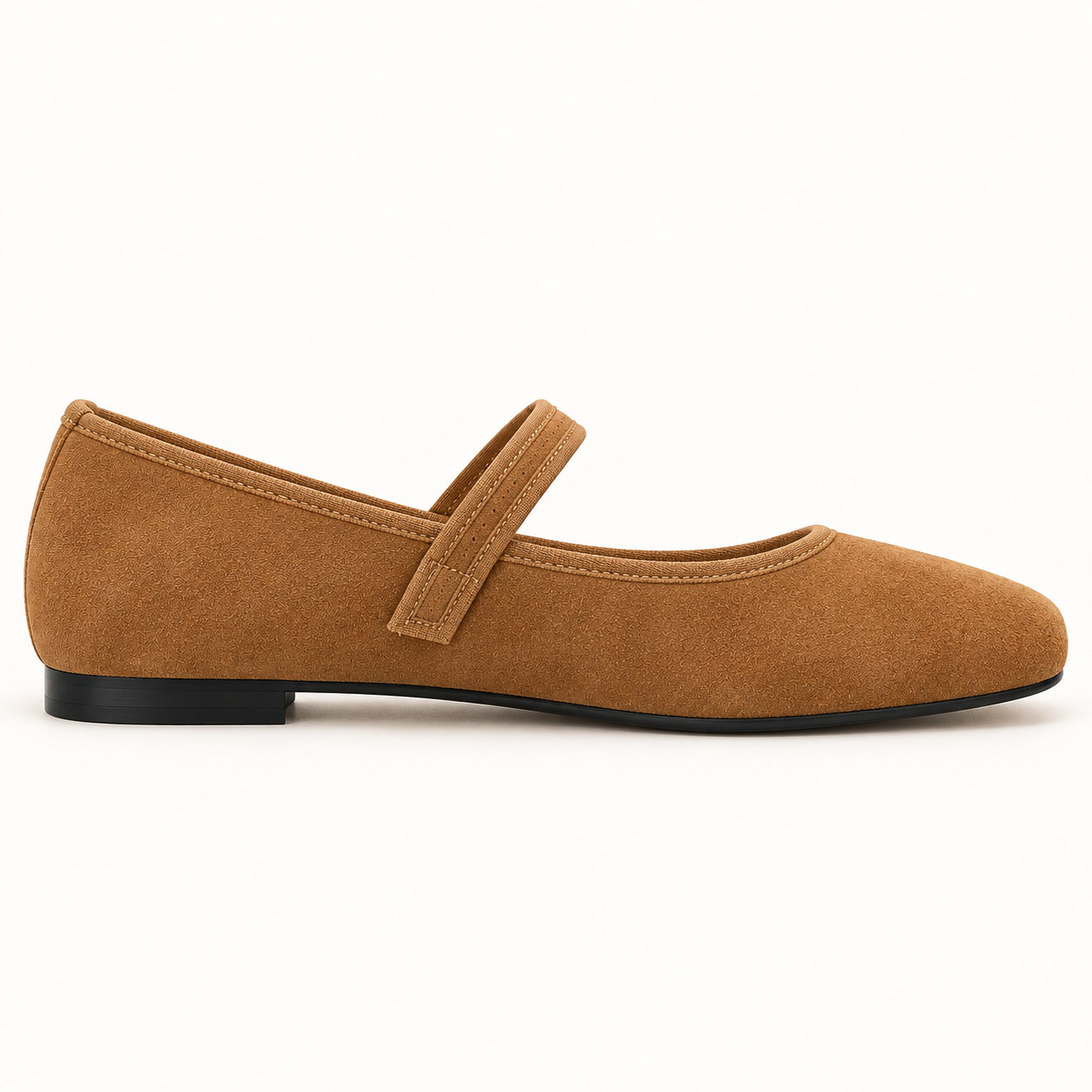 Suede-Look Mary Jane Flats