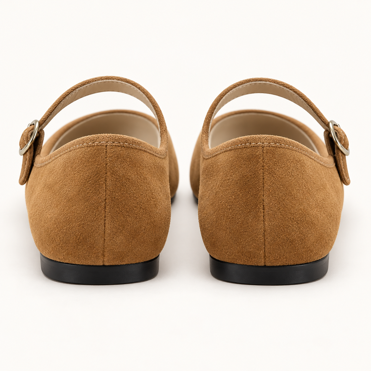 Suede-Look Mary Jane Flats