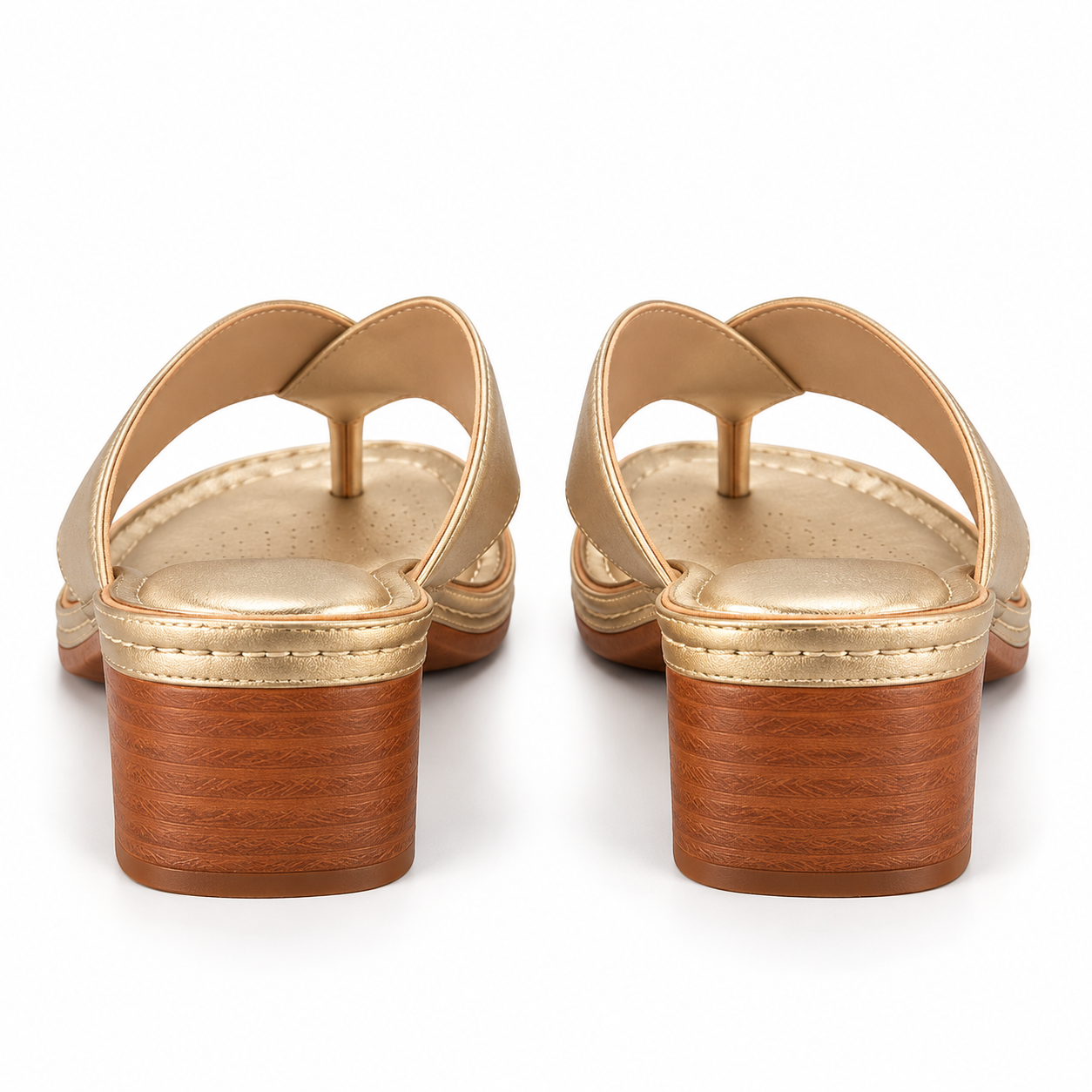 Chunky-Heel Thong Sandals