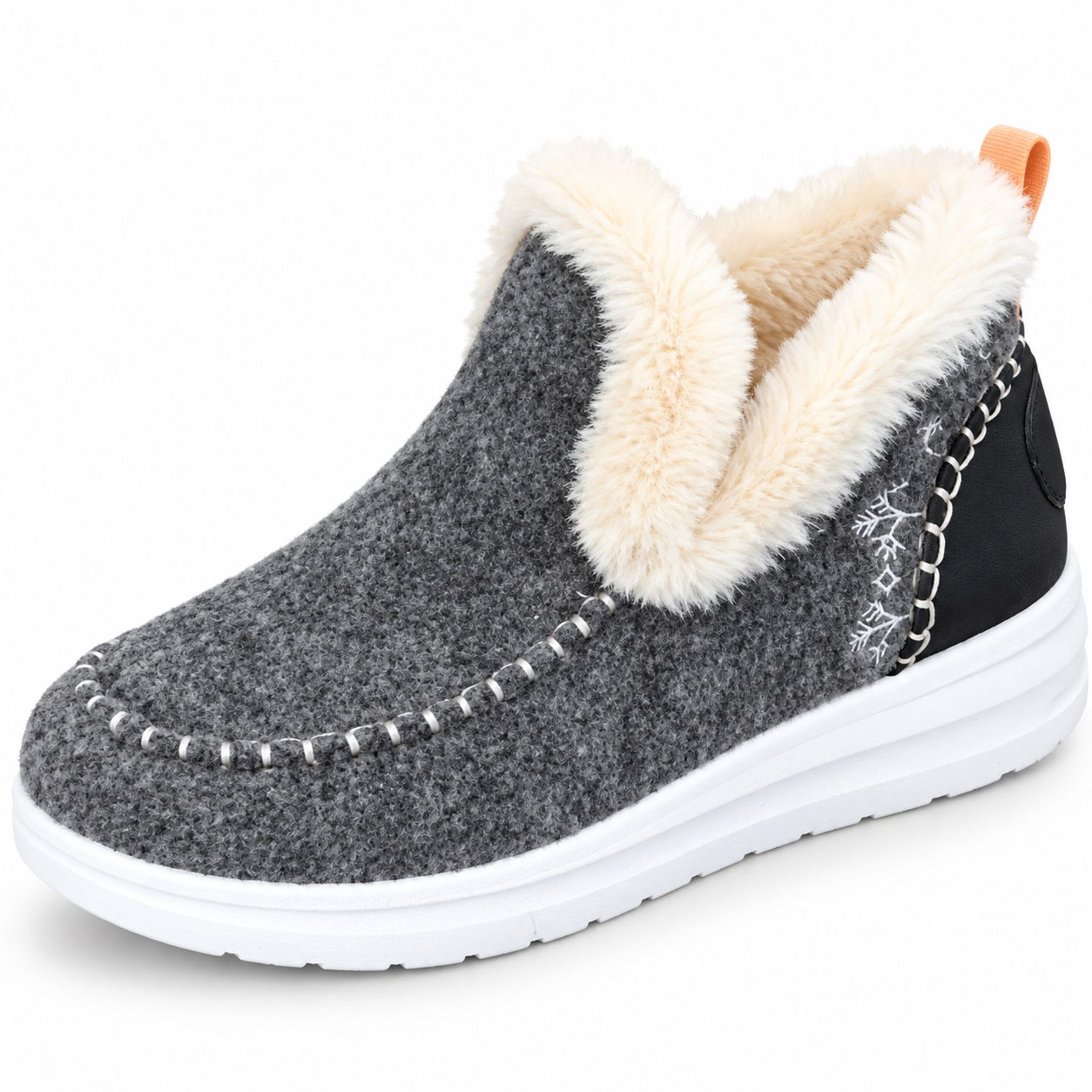 Fleece-Lined Slip-On Winter Boots
