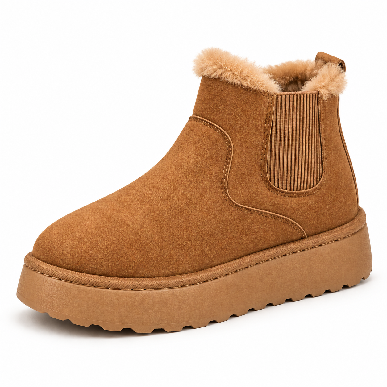 Fur-Lined Platform Snow Boots