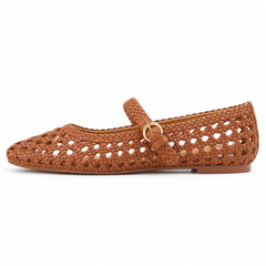 Cutout Mesh Buckle Flats