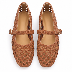 Cutout Mesh Buckle Flats