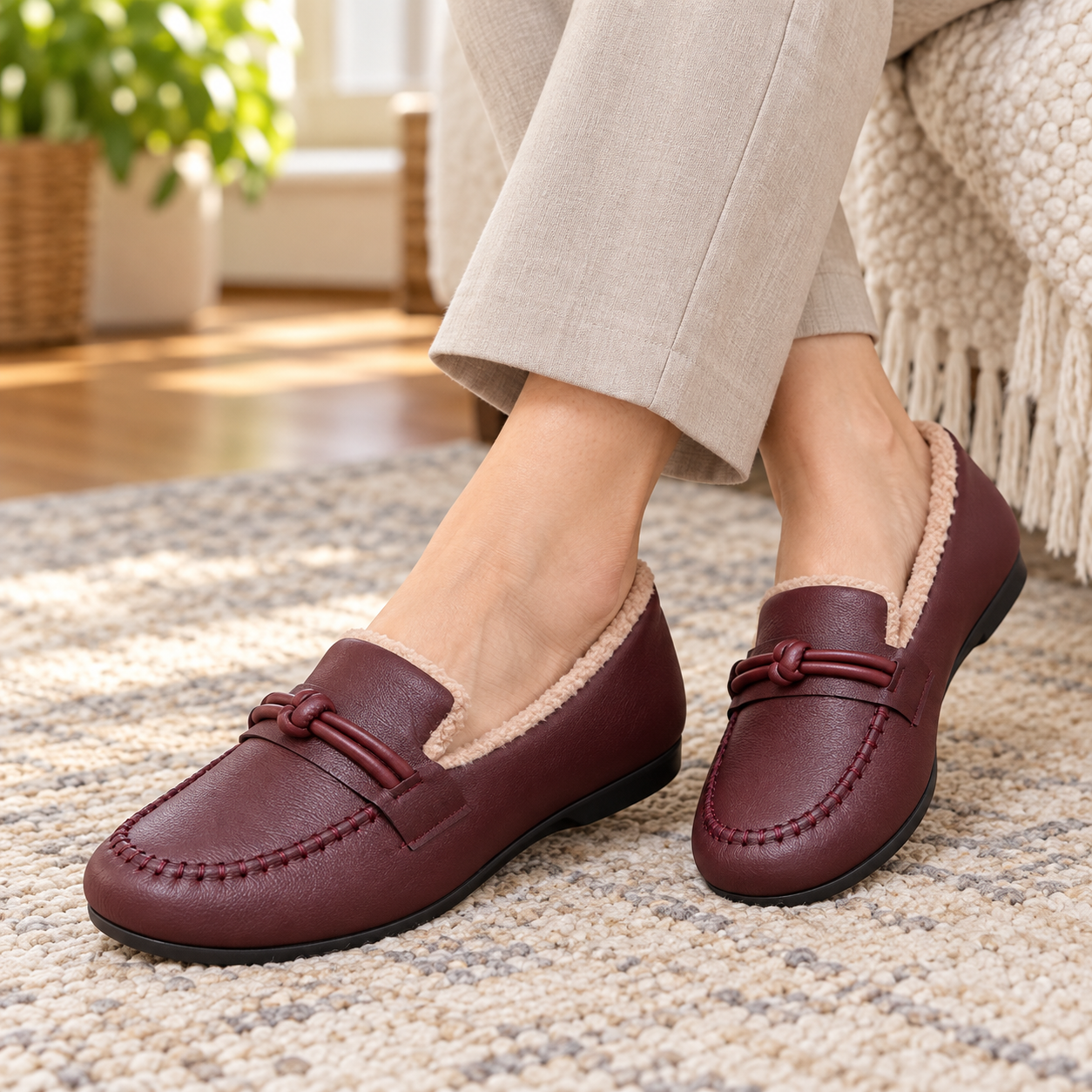 Sherpa-Lined Moccasin Loafers