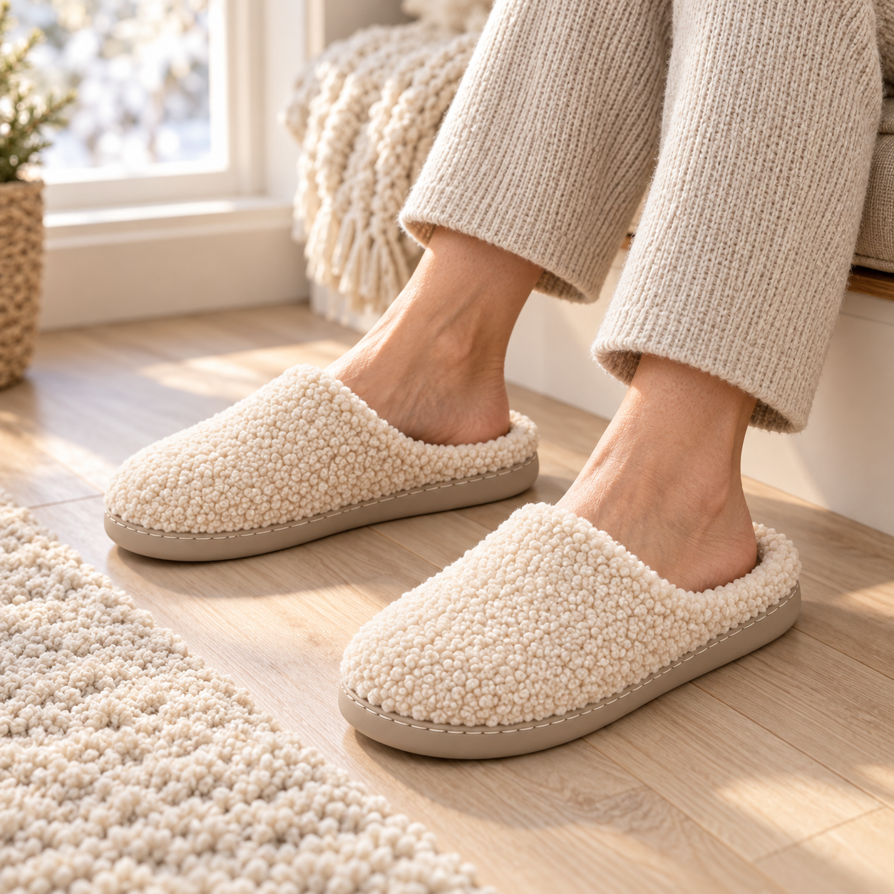 Cozy Sherpa Mule Slippers