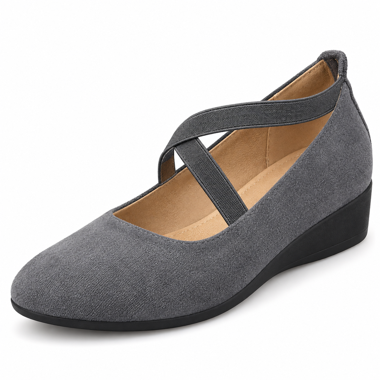 Elastic-Strap Mary Jane Wedges