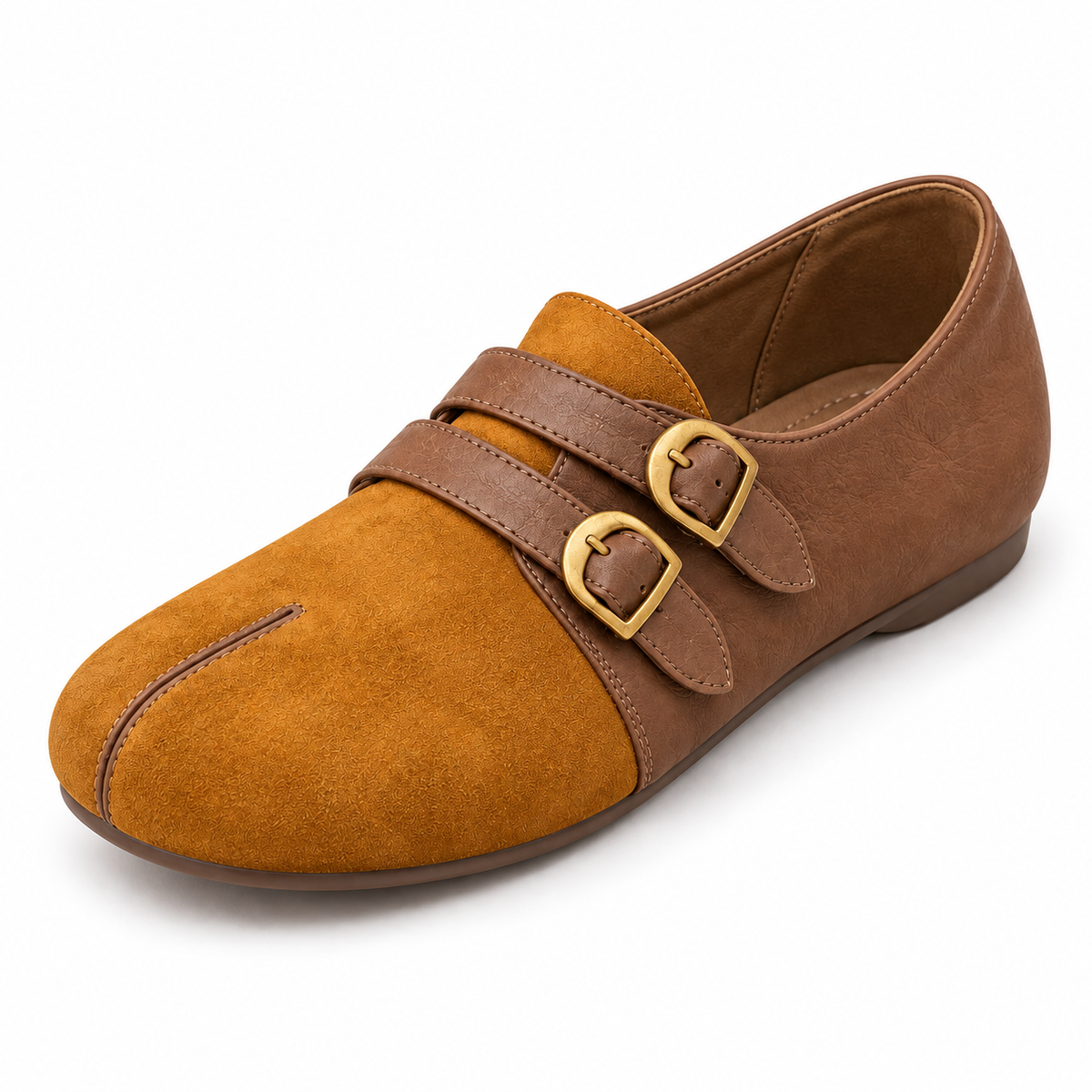 Double-Buckle Suede Loafers