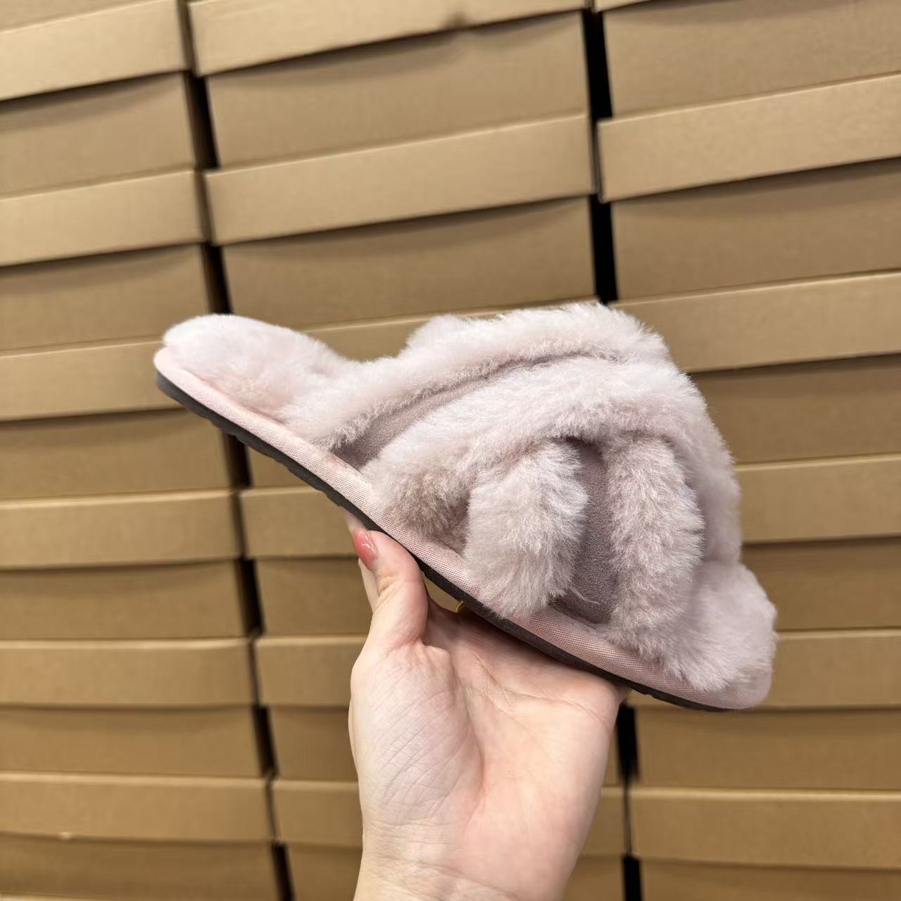 Cozy Wool Criss-Cross Slippers