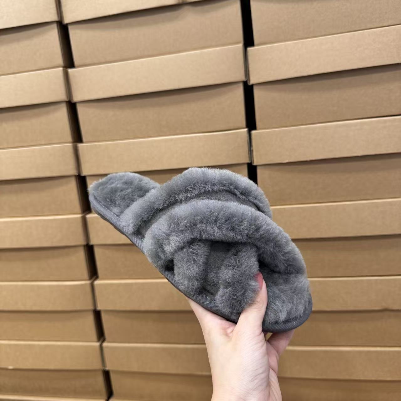 Cozy Wool Criss-Cross Slippers
