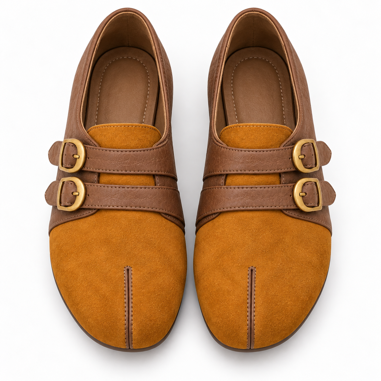 Double-Buckle Suede Loafers