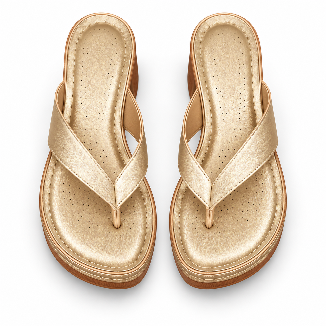 Chunky-Heel Thong Sandals