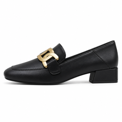 Square-Toe Convertible Buckle Loafers