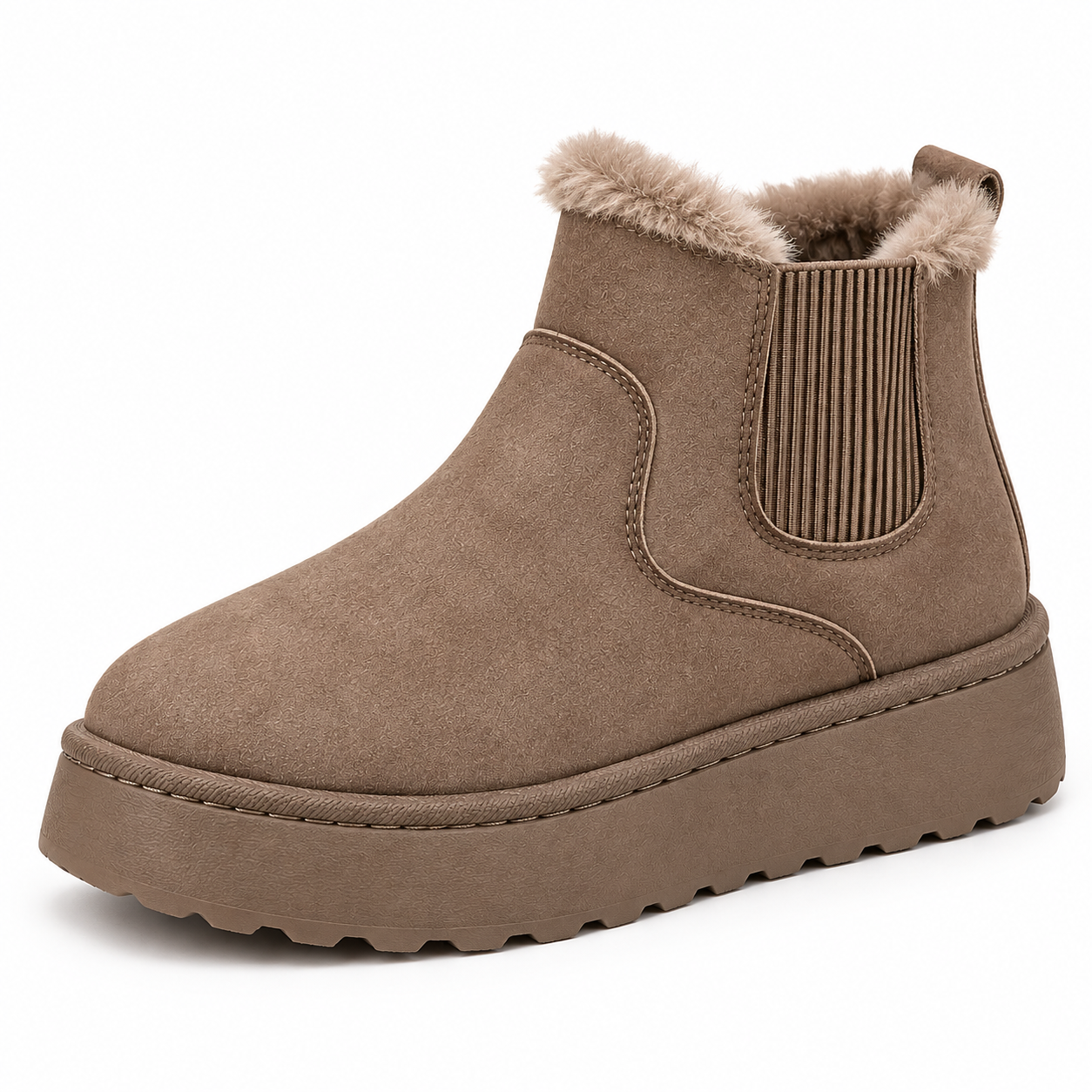 Fur-Lined Platform Snow Boots