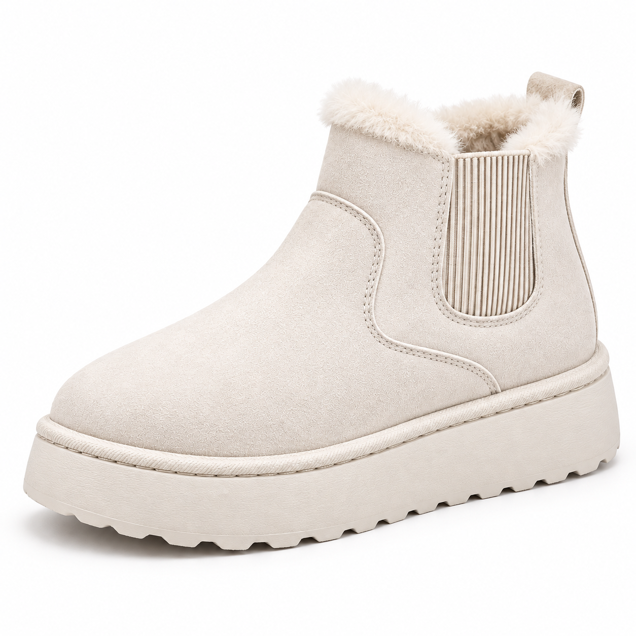 Fur-Lined Platform Snow Boots