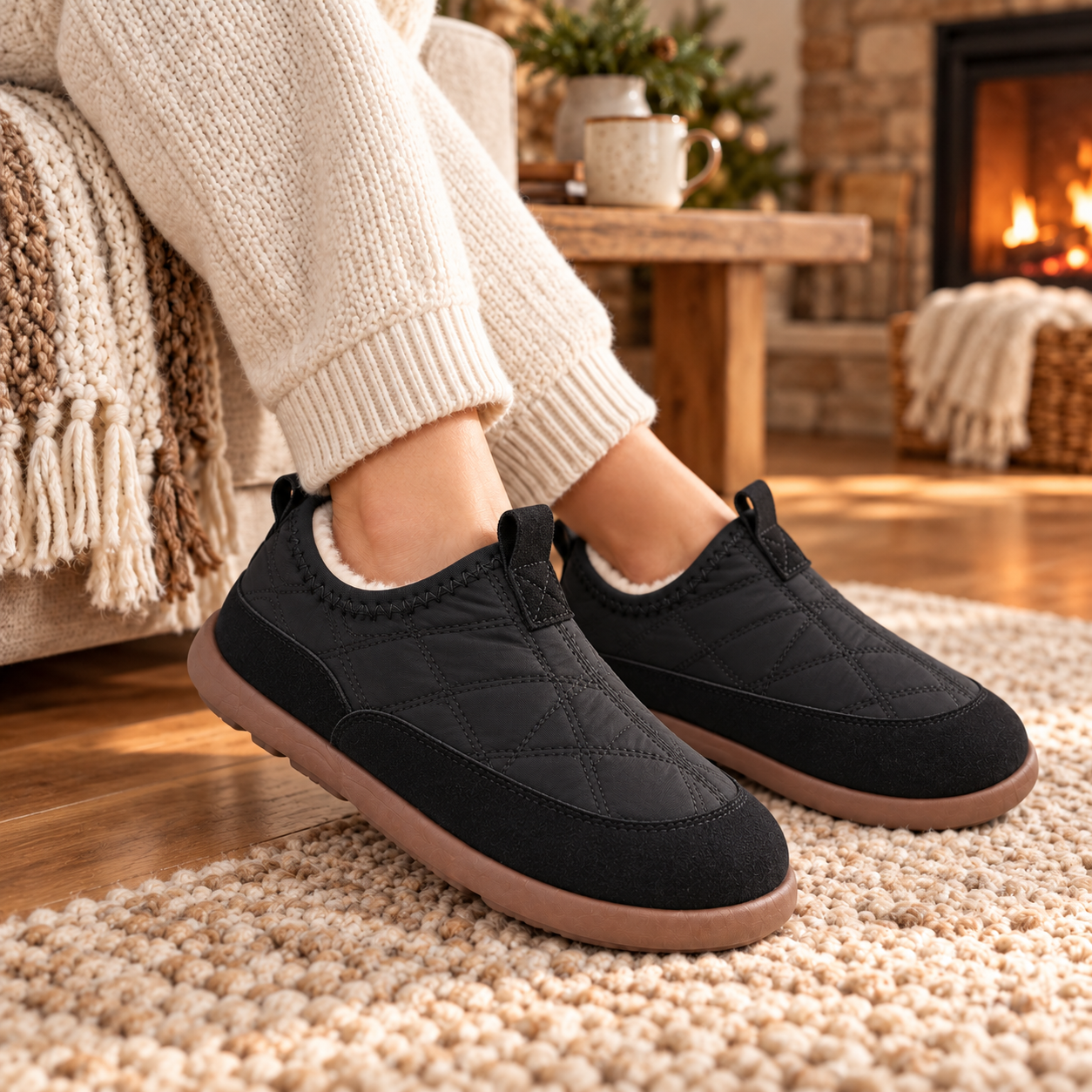 Comfortable Fleece-Lined Slip-On Shoes