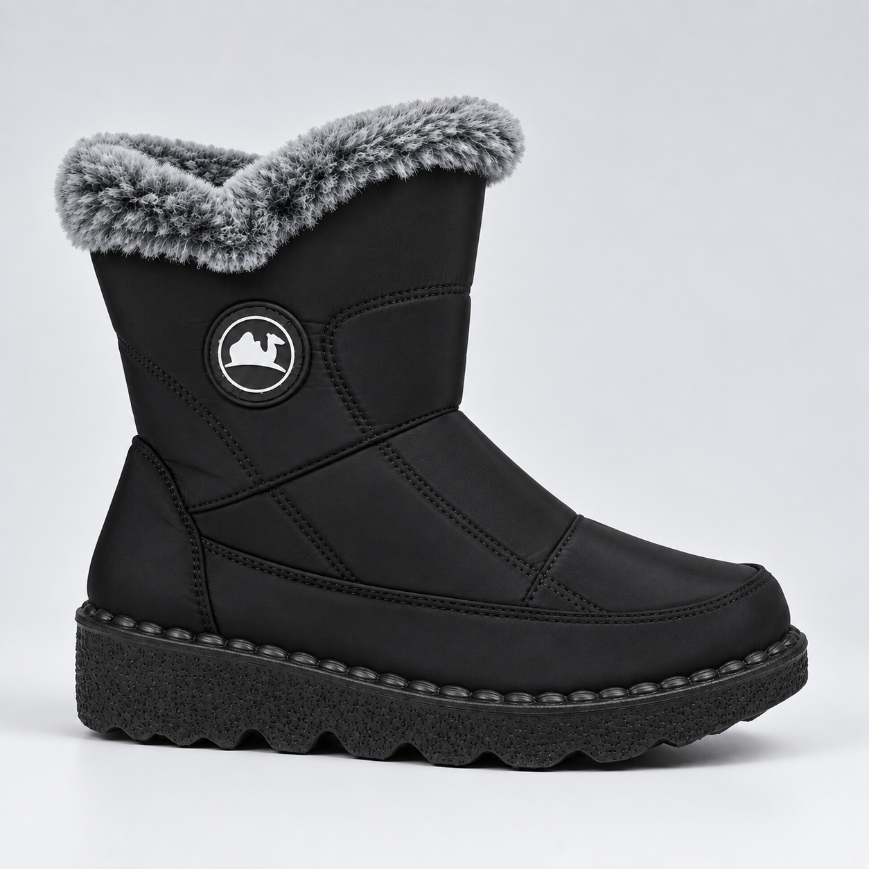 Fleece-Lined Zipper Winter Boots