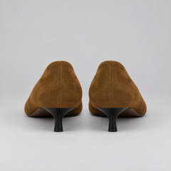 Square-Toe Velvet Office Pumps
